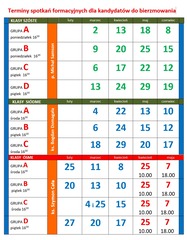 Terminy spotkan formacyjnych 09 2022 m